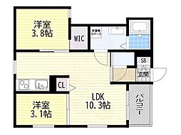 REGALEST摂津パウ 2階