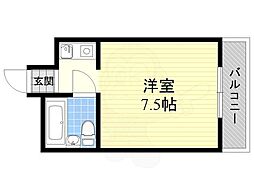 OMRESIDENCE茨木追手門前 1Kの間取図画像