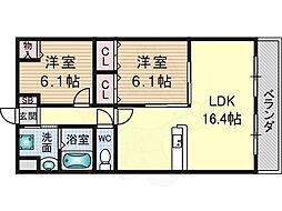 サンフォレスト 2LDKの間取図画像