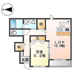アミカル 1LDKの間取図画像