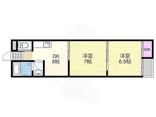 豊里グランドハイツ ｜大阪府大阪市東淀川区豊里３丁目(賃貸マンション2DK・2階・40.50㎡)の写真 その2