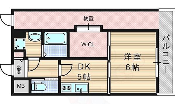 プレジール ｜大阪府大阪市東淀川区西淡路４丁目(賃貸マンション1DK・6階・29.34㎡)の写真 その2