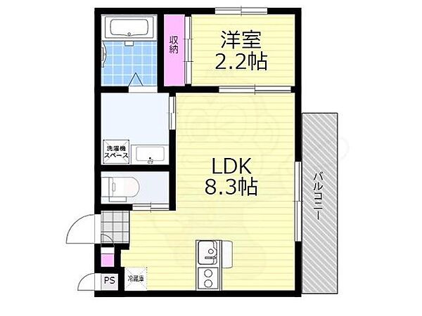 リアコートJR淡路駅前 ｜大阪府大阪市東淀川区菅原６丁目(賃貸マンション1LDK・2階・24.78㎡)の写真 その2