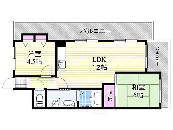 アクティ美光 ｜大阪府大阪市東淀川区豊新３丁目(賃貸マンション2LDK・5階・52.20㎡)の写真 その2