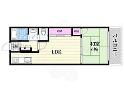 メゾン豊里 1LDKの間取図画像