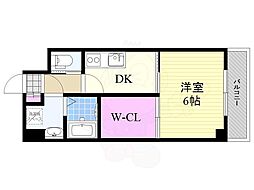 プレジール 8階1DKの間取り