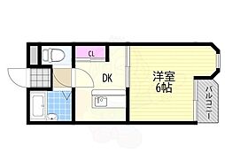 エクト2 1DKの間取図画像