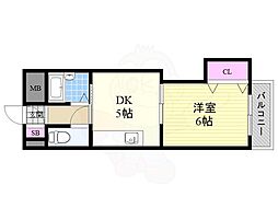 ロイヤルハイツタニイ 1DKの間取図画像
