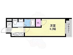 エスリード新大阪コンフォート2番館 1Kの間取図画像