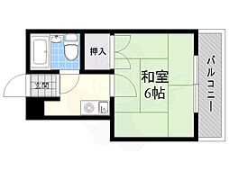 プレアール豊里2 1Kの間取図画像