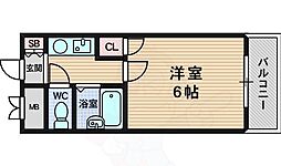 第3国本エレガンス新大阪 1Kの間取図画像