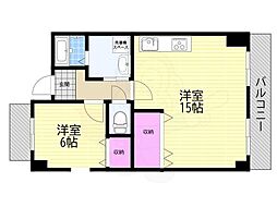 エスメラードヒコ 1LDKの間取図画像