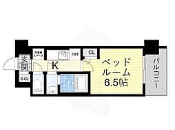 コンフォリア・リヴ淡路 1Kの間取図画像
