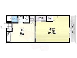 中善マンション 1DKの間取図画像