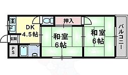第1東昌ハイツ 2DKの間取図画像