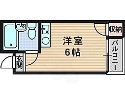スタンドアップ豊里 ワンルームの間取図画像