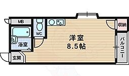 オークヒルズ ワンルームの間取図画像