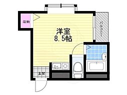 オークヒルズ ワンルームの間取図画像