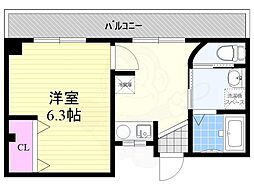 第8淀川ビル 1DKの間取図画像