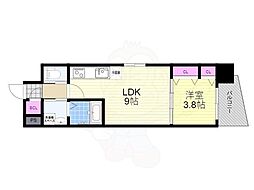 サンレムート.新大阪east 1LDKの間取図画像