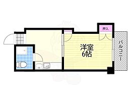 新大阪野元ビル 1DKの間取図画像