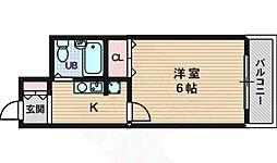 マンハッタンヒルズ 1Kの間取図画像