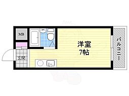シャトー相川 ワンルームの間取図画像