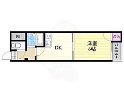 リベール大成 1DKの間取図画像