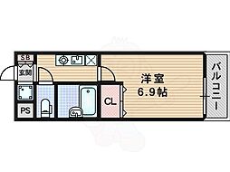 井高野レジデンス 1Kの間取図画像