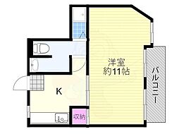 Oosumiレジデンシャル 1Kの間取図画像