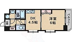 シャインビュー淡路 1DKの間取図画像