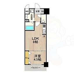 グランルクレ新大阪 1LDKの間取図画像
