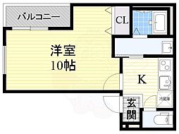 フジパレス豊里5番館 1Kの間取図画像