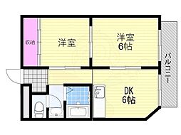 トッププラザ 2DKの間取図画像
