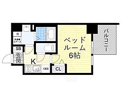 エスリード新大阪グランファースト 1Kの間取図画像