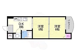 ハイクレスト橋本 2DKの間取図画像