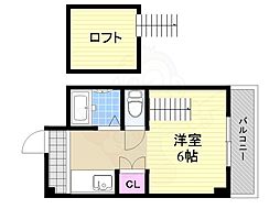 グレイスハイツ北大阪 1Kの間取図画像