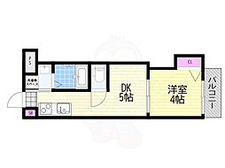 AXIA M-City大阪瑞光 1DKの間取図画像