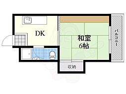 木戸ビル 1DKの間取図画像