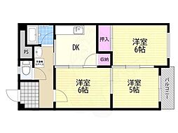 新大阪末広第1ハイツ 3DKの間取図画像