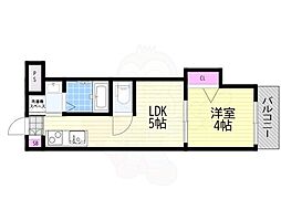 AXIA M-City大阪瑞光 1LDKの間取図画像