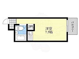 朝日プラザ淡路 ワンルームの間取図画像