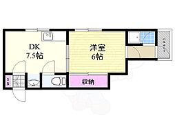 ルールマンション 1DKの間取図画像