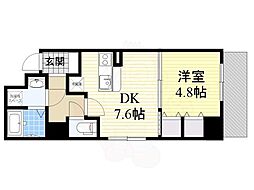 セントロイヤルクラブ新大阪 1DKの間取図画像
