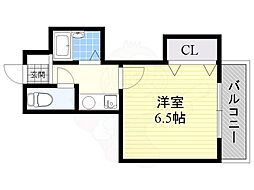 ポニークレスト上新庄 1Kの間取図画像