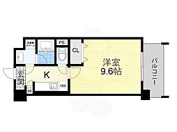 フローリッシュ 1Kの間取図画像