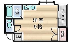 モアメゾン2 ワンルームの間取図画像