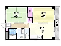 リアライズ上新庄 2DKの間取図画像