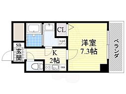 クラウンハイム瑞光フラワーコート 1Kの間取図画像