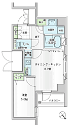 コスモリード新宿余丁町 2階1LDKの間取り